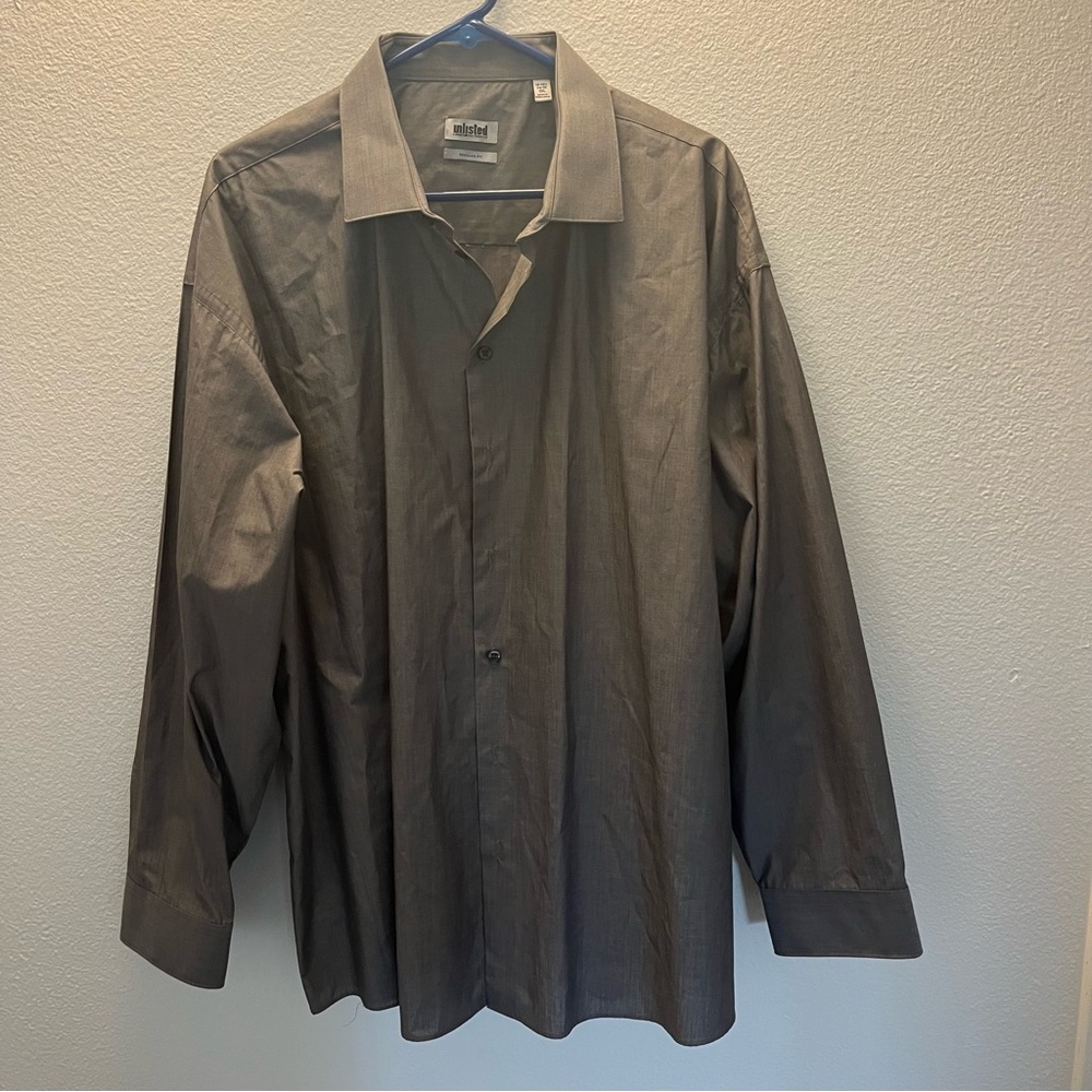 Unlisted by Kenneth Cole Button Down Gray Dress Shirt